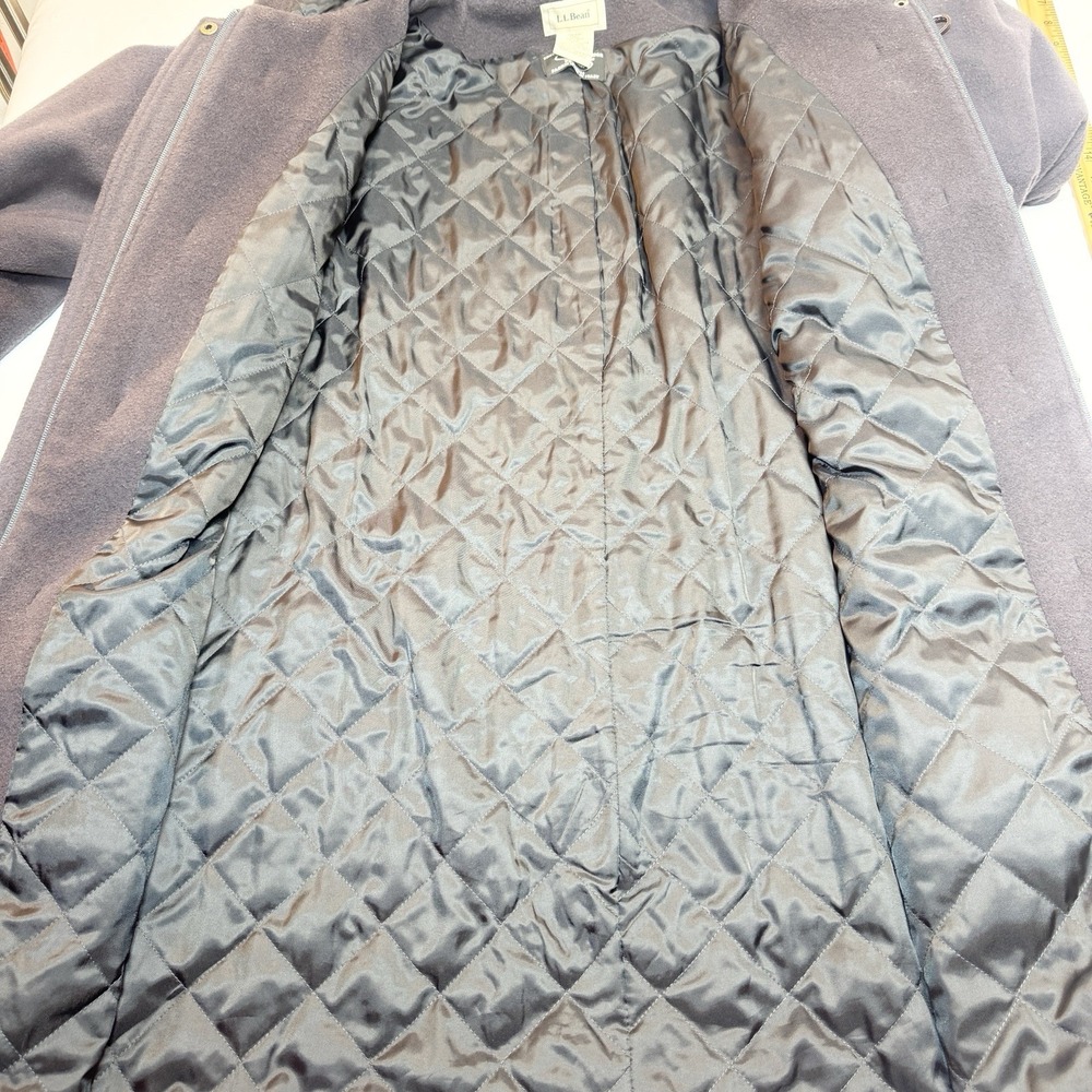 LL Bean Womens Wool Duffel Coat 2X Hooded Toggle Italian Bellandi Purple 284400 - Picture 4 of 13